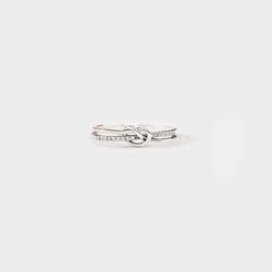 925 Sterling Silver Double-Layered Knot Ring